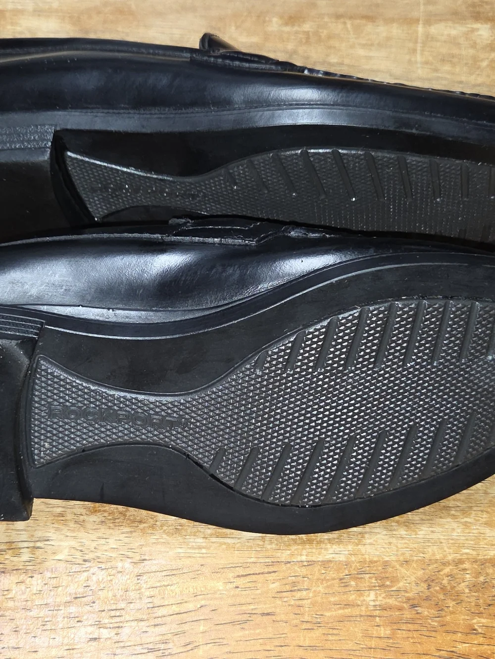 Rockport Black Leather Slip-On Penny Loafers